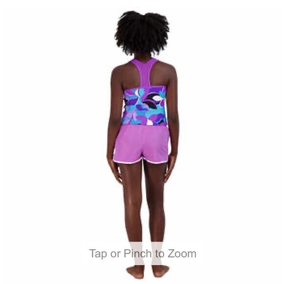 Gerry Girls 3-Piece Youth Tankini & Shorts Swimsuit Set Purple New - Picture 3 of 6